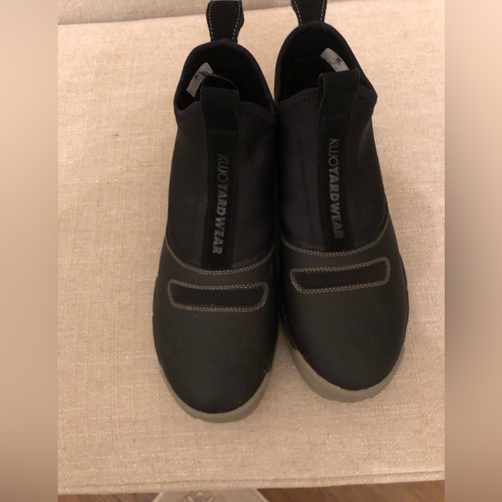 Kujo Yardwear black work boots.  Slip on.
